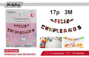 GUIRNALDAS FELIZ CUMPLEANOS AUTO 3M