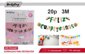 GUIRNALDAS FELIZ CUMPLEANOS FUTBOL 3M