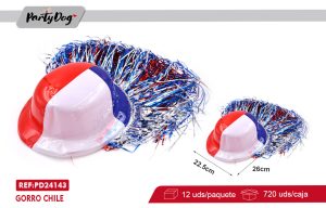 Pack 12 GORRO CON CORTINA Fiestas Patria PVC