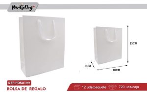 BOLSA DE REGALO BLANCA 8*18*23CM S X 12 UNI