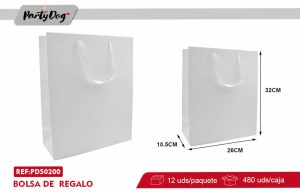 BOLSA DE REGALO BLANCA 10.5*26*32CM M X 12 UNI