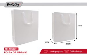 BOLSA DE REGALO BLANCA 12*30*42CM L X 12 UNI