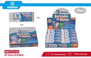CAJA DE GOMA DE BORRAR 20UNI
