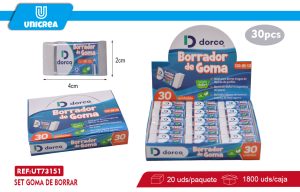 CAJA DE GOMA DE BORRAR 30UNI