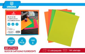 BLOCK DE CARTULINAS FLUORESCENTS A4 AUTOADHESIVA 4HOJAS