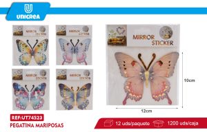 PACK 12 DE PEGATINA MARIPOSAS 10X12CM