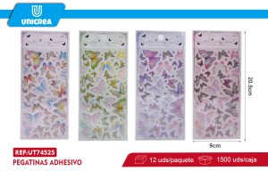 PACK 12 DE PEGATINA MARIPOSAS 9X20.5CM