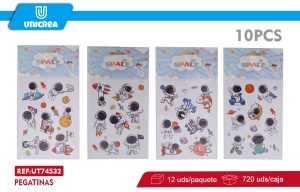 PACK 12 DE Pegatinas Adhesivos ASTRONAUTICA 10PCS