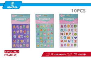 PACK 12 DE Pegatinas Adhesivos Letras 10PCS