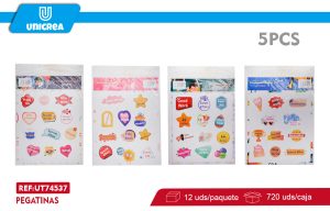 PACK 12 DE Pegatinas Adhesivos 5PCS