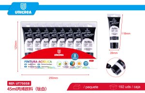 PACK 8 PINTURA ACRILICA 45ML BLANCO TITANIO