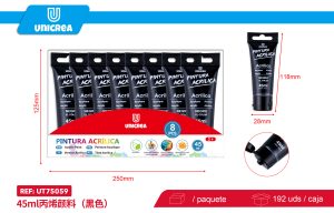 PACK 8 PINTURA ACRILICA 45ML NEGRO