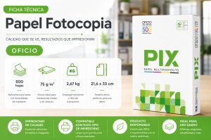 Pack de 5 RESMA PIX OFICIO 75GR X 500 HOJAS
