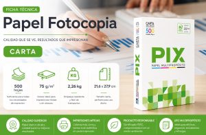 Pack de 10 RESMA PIX CARTA 75GR X 500 HOJAS