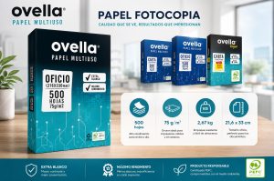 Pack de 5 RESMA OVELLA OFICIO 75GR X 500 HOJAS