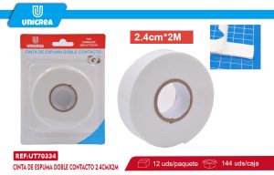 CINTA DE ESPUMA DOBLE CONTACTO 2.4CMX2M