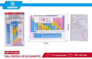 PACK 12 BOLSAS TABLA PERIÓDICA DE LOS ELEMENTOS