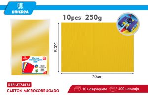 PACK 10 DE CARTON MICROCORRUGADO 50X70CM AMARILLO