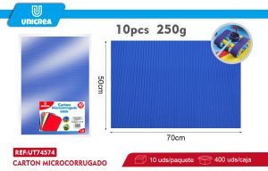 PACK 10 DE CARTON MICROCORRUGADO 50X70CM AZUL
