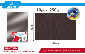 PACK 10 DE CARTON MICROCORRUGADO 50X70CM CAFE