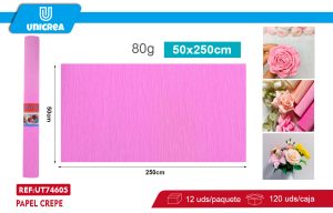ROLLO DE PAPEL CREPE 50X250CM Rosado