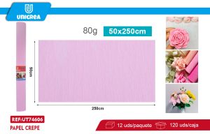 ROLLO DE PAPEL CREPE 50X250CM Rosado Claro