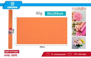 ROLLO DE PAPEL CREPE 50X250CM Naranja