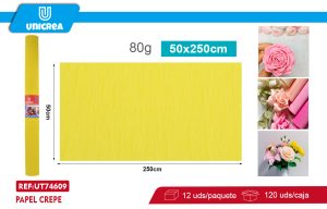 ROLLO DE PAPEL CREPE 50X250CM Amarillo