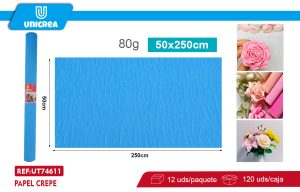 ROLLO DE PAPEL CREPE 50X250CM Celeste