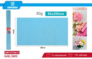 ROLLO DE PAPEL CREPE 50X250CM Celeste Claro