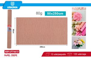 ROLLO DE PAPEL CREPE 50X250CM Rosa Palo