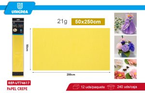 PACK DE 12 BOLSAS PAPEL CREPE 50X200CM Amarillo