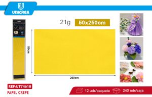 PACK DE 12 BOLSAS PAPEL CREPE 50X200CM Amarillo Intenso