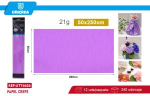 PACK DE 12 BOLSAS PAPEL CREPE 50X200CM Lila