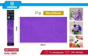 PACK DE 12 BOLSAS PAPEL CREPE 50X200CM Morado