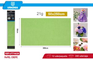 PACK DE 12 BOLSAS PAPEL CREPE 50X200CM Verde Manzana