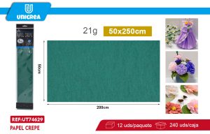 PACK DE 12 BOLSAS PAPEL CREPE 50X200CM Verde Botella