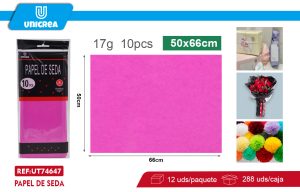 PACK DE 12 BOLSAS PAPEL DE SEDA 50X66CM 10PCS Fucsia
