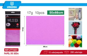 PACK DE 12 BOLSAS PAPEL DE SEDA 50X66CM 10PCS Lila