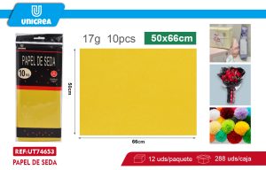 PACK DE 12 BOLSAS PAPEL DE SEDA 50X66CM 10PCS Amarillo
