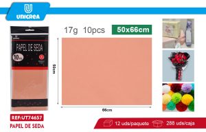 PACK DE 12 BOLSAS PAPEL DE SEDA 50X66CM 10PCS Rosa Palo