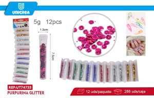 Lentejuelas REDONDAS 6 COLORES 12PCS