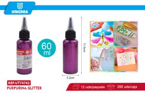 Pack de 12 Glitter Glue Color Oscuro 60g MORADO