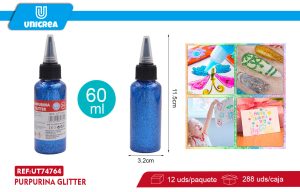Pack de 12 Glitter Glue Color Oscuro 60g AZUL