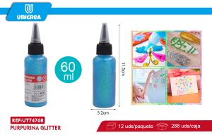 Pack de 12 Glitter Glue Color Claro 60g AZUL