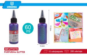 Pack de 12 Glitter Glue Color Claro 60g MORADO