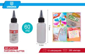 Pack de 12 Glitter Glue Color Claro 60g BLANCO