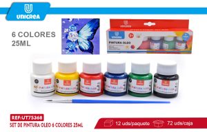 SET DE PINTURA OLEO 6 COLORES 25ML