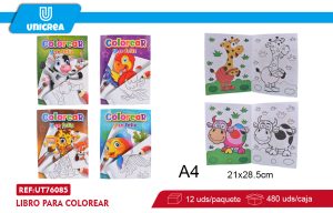Pack de 12 LIBRO PARA COLOREAR 16HOJAS A4