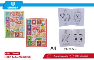 Pack de 12 Libro de colorear cognitivo para niños A4 32HOJAS